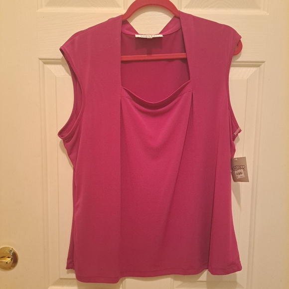 Kasper fuschia top 1X - Picture 1 of 2